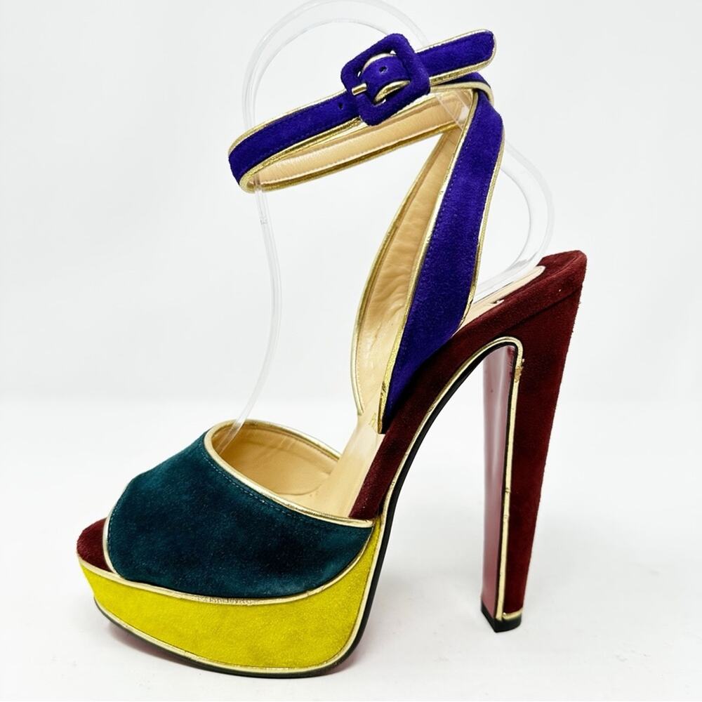 Christian Louboutin Louloudance Colorblock Platform Sandals Womens Size EU 37 - Picture 8 of 12